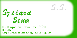 szilard stum business card